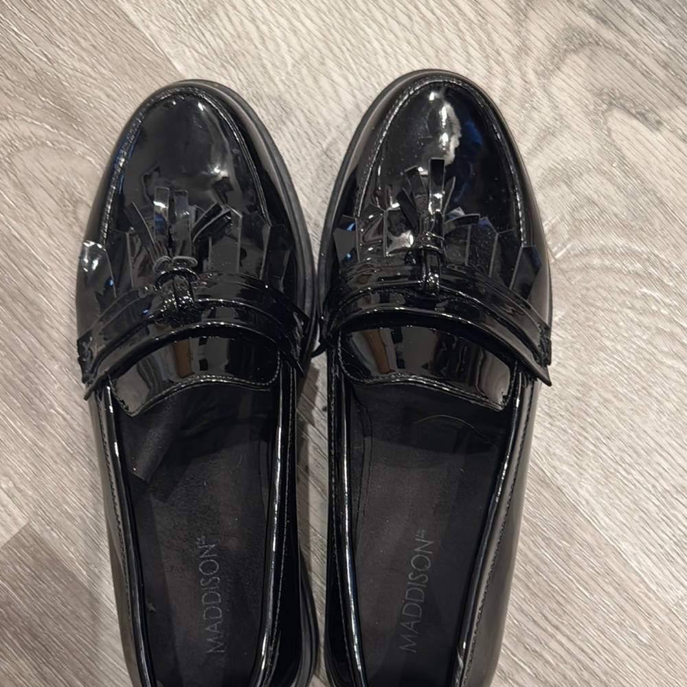 Madison Black Patent Leather Loafers Flats